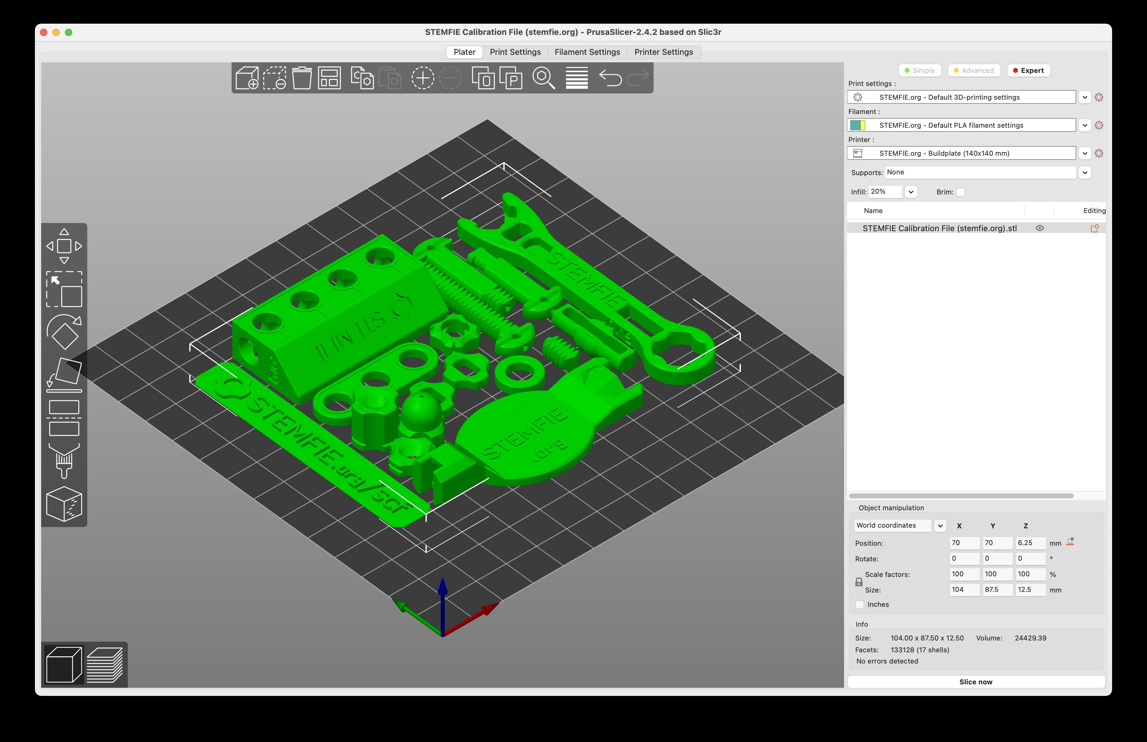 STEMFIE Calibration File PrusSlicer v01