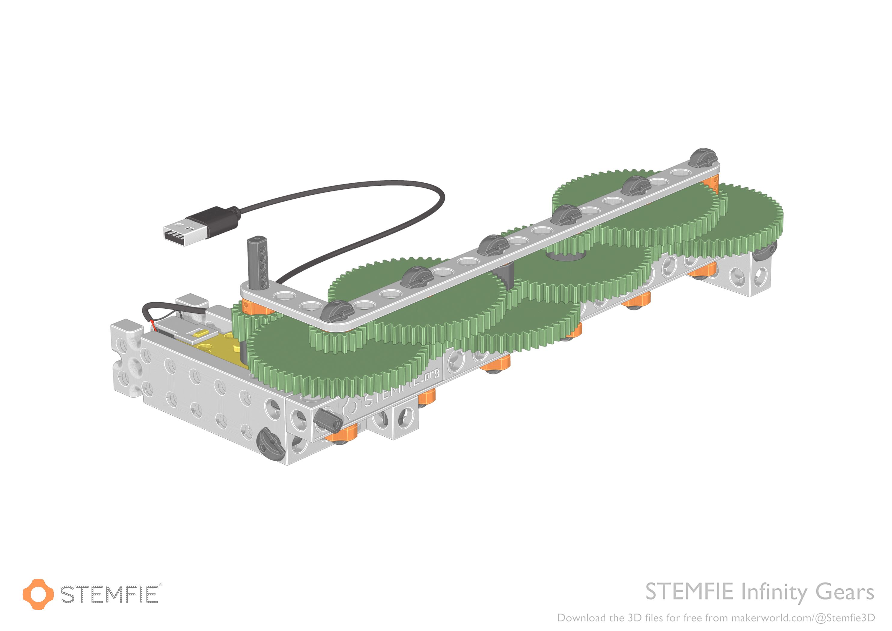 The STEMFIE Infinity Gears project is more than just a playset—it's an educational tool that demonstrates the mechanical principle of gear reduction in six engaging steps. Perfect for curious minds and hands-on learning! (SPS-000006)